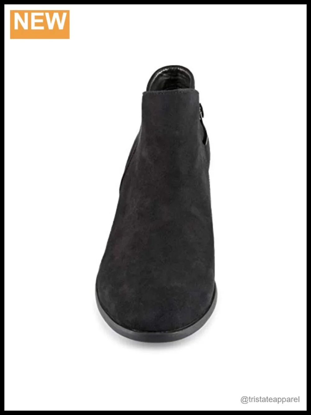 Women's Low Block Heel Slip-On Ankle Booties with Side Zippers
